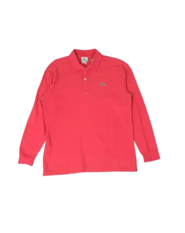 POLO MANGA LARGA LACOSTE HOMBRE ROSA CORAL
