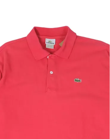 POLO MANGA LARGA LACOSTE HOMBRE ROSA CORAL