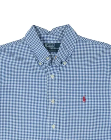 CAMISA DE CUADROS RALPH LAUREN HOMBRE AZUL Y BLANCO