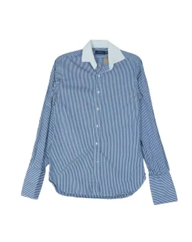 CAMISA POLO RALPH LAUREN HOMBRE AZUL CON RAYAS BLANCAS