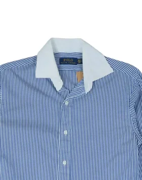 CAMISA POLO RALPH LAUREN HOMBRE AZUL CON RAYAS BLANCAS