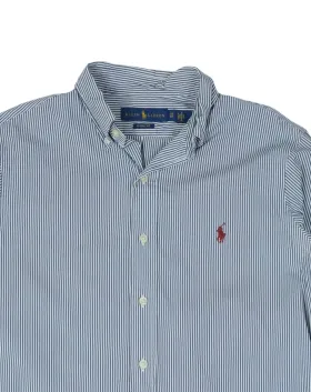 CAMISA RALPH LAUREN HOMBRE AZUL RAYAS BLANCAS