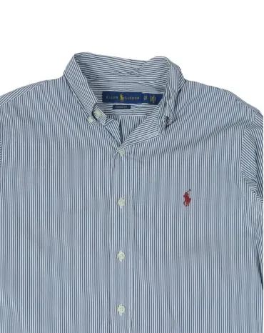 CAMISA RALPH LAUREN HOMBRE AZUL RAYAS BLANCAS