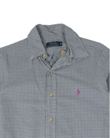 CAMISA POLO RALPH LAUREN HOMBRE AZUL Y BLANCO