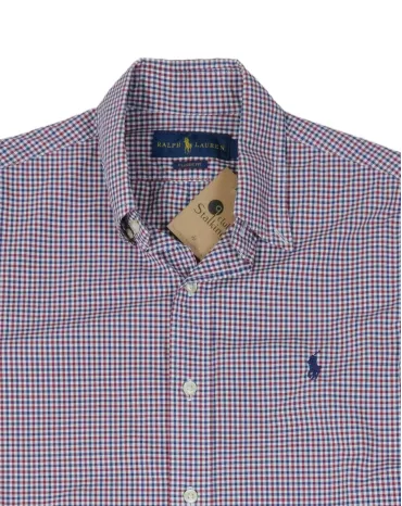 CAMISA RALPH LAUREN HOMBRE AZUL MARINO Y ROJO