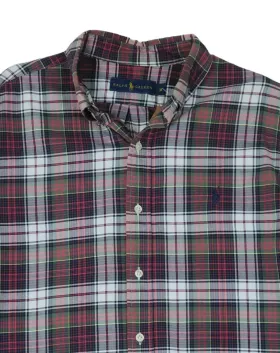 CAMISA RALPH LAUREN HOMBRE BURDEOS Y VERDE A CUADROS