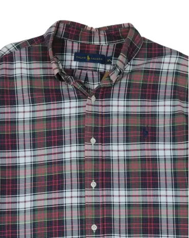 CAMISA RALPH LAUREN HOMBRE BURDEOS Y VERDE A CUADROS