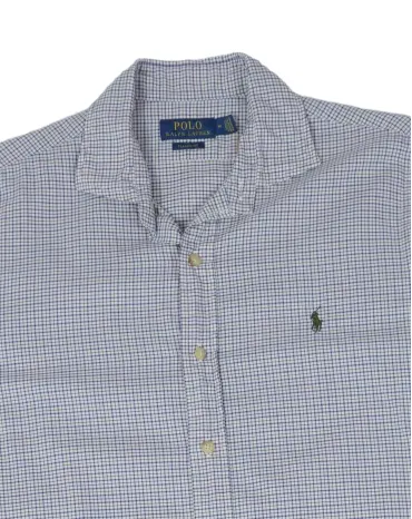 CAMISA POLO RALPH LAUREN HOMBRE BLANCO Y AZUL