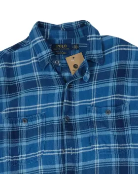 CAMISA RALPH LAUREN DE CUADROS HOMBRE AZUL