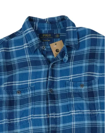 CAMISA RALPH LAUREN DE CUADROS HOMBRE AZUL
