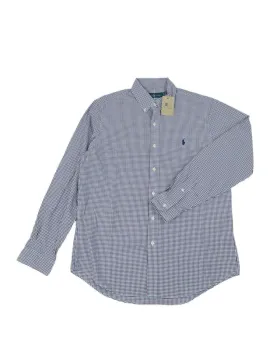 CAMISA RALPH LAUREN HOMBRE BLANCO CON CUADROS AZUL Y ROJO