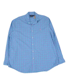 CAMISA POLO RALPH LAUREN HOMBRE AZUL CLARO Y ROSA A CUADROS