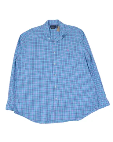 CAMISA POLO RALPH LAUREN HOMBRE AZUL CLARO Y ROSA A CUADROS