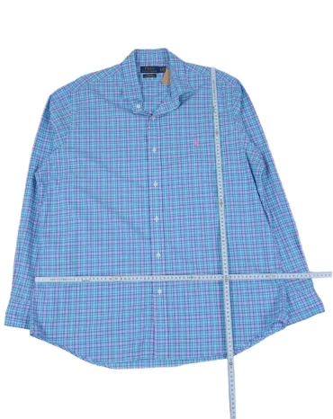 CAMISA POLO RALPH LAUREN HOMBRE AZUL CLARO Y ROSA A CUADROS