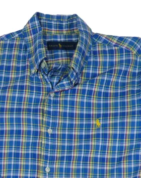 CAMISA RALPH LAUREN HOMBRE AZUL A CUADROS