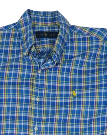 CAMISA RALPH LAUREN HOMBRE AZUL A CUADROS