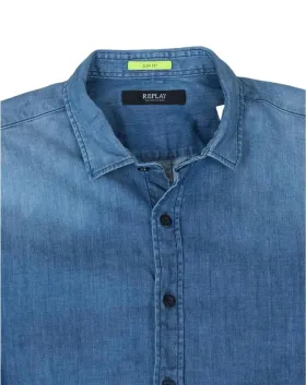 CAMISA REPLAY HOMBRE AZUL DENIM