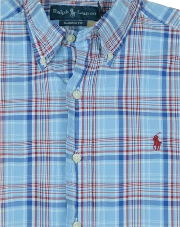 CAMISA MANGA CORTA RALPH LAUREN HOMBRE AZUL CLARO