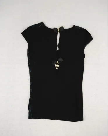 ROBERTO CAVALLI TOP MUJER NEGRO LOGO RC LENTEJUELAS - EXCLUSIVA A++