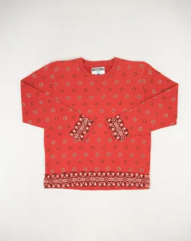 MOSCHINO JEANS SUDADERA MUJER ROJA BANDANA VINTAGE - SEGUNDA MANO A++