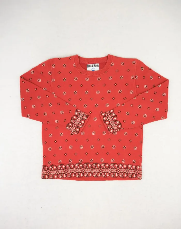 MOSCHINO JEANS SUDADERA MUJER ROJA BANDANA VINTAGE - SEGUNDA MANO A++