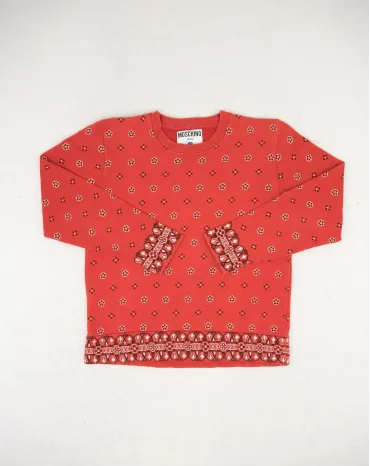 MOSCHINO JEANS SUDADERA MUJER ROJA BANDANA VINTAGE - SEGUNDA MANO A++