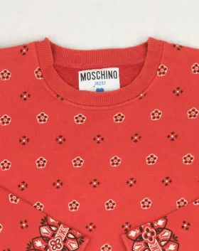 SUDADERA MUJER MOSCHINO JEANS ROJA CON ESTAMPADO BANDANA SEGUNDA MANO
