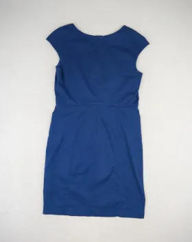 VESTIDO ARMANI JEANS AZUL ELÉCTRICO ENTALLADO ESCOTE V SEGUNDA MANO