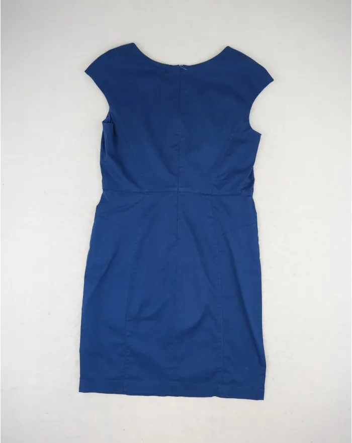 VESTIDO ARMANI JEANS AZUL ELÉCTRICO ENTALLADO ESCOTE V SEGUNDA MANO