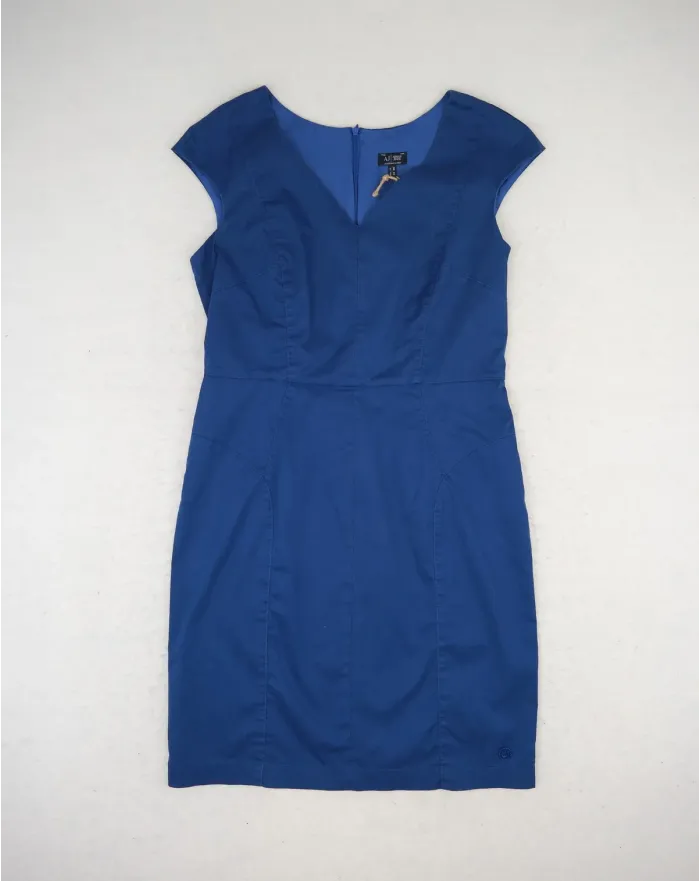 ARMANI JEANS VESTIDO MUJER AZUL ELÉCTRICO ESCOTE V - SEGUNDA MANO A++