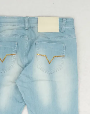 VERSACE JEANS PANTALÓN VAQUERO MUJER AZUL CLARO STRASS - SEGUNDA MANO A++