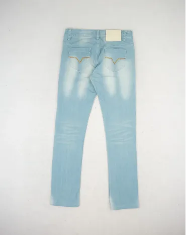 VERSACE JEANS PANTALÓN VAQUERO MUJER AZUL CLARO STRASS - SEGUNDA MANO A++