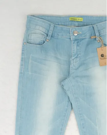 VERSACE JEANS PANTALÓN VAQUERO MUJER AZUL CLARO STRASS - SEGUNDA MANO A++