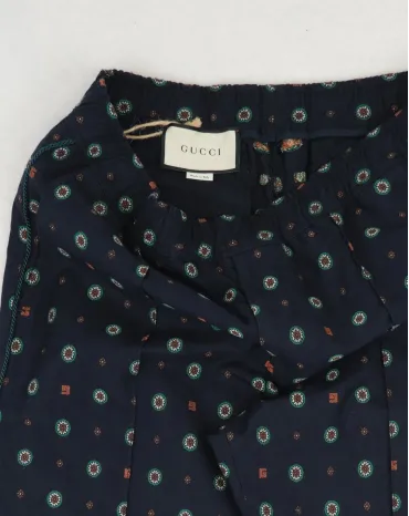 GUCCI PANTALÓN HOMBRE AZUL MARINO ESTAMPADO FOULARD - SEGUNDA MANO A++