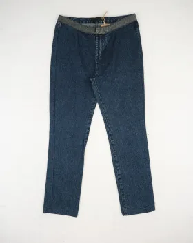 PANTALÓN VAQUERO MUJER JUST CAVALLI AZUL ÍNDIGO PEDRERÍA TALLE ALTO - SEGUNDA MANO A++