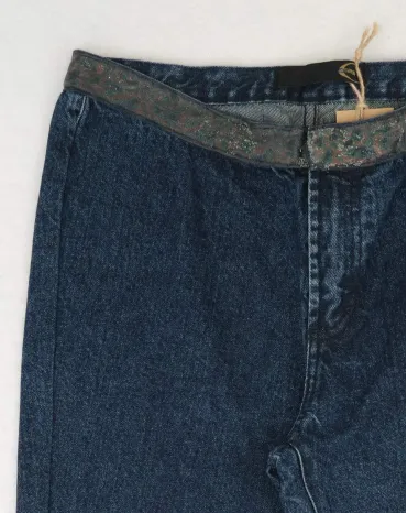 PANTALÓN VAQUERO MUJER JUST CAVALLI AZUL ÍNDIGO PEDRERÍA TALLE ALTO - SEGUNDA MANO A++