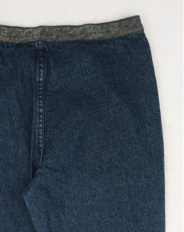 PANTALÓN VAQUERO MUJER JUST CAVALLI AZUL ÍNDIGO PEDRERÍA TALLE ALTO - SEGUNDA MANO A++