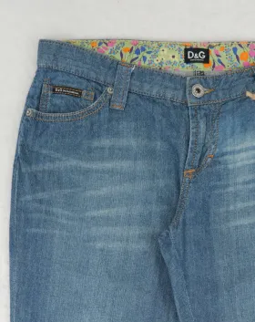DOLCE & GABBANA JEANS MUJER AZUL MEDIO CAPRI BORDADO - SEGUNDA MANO A++