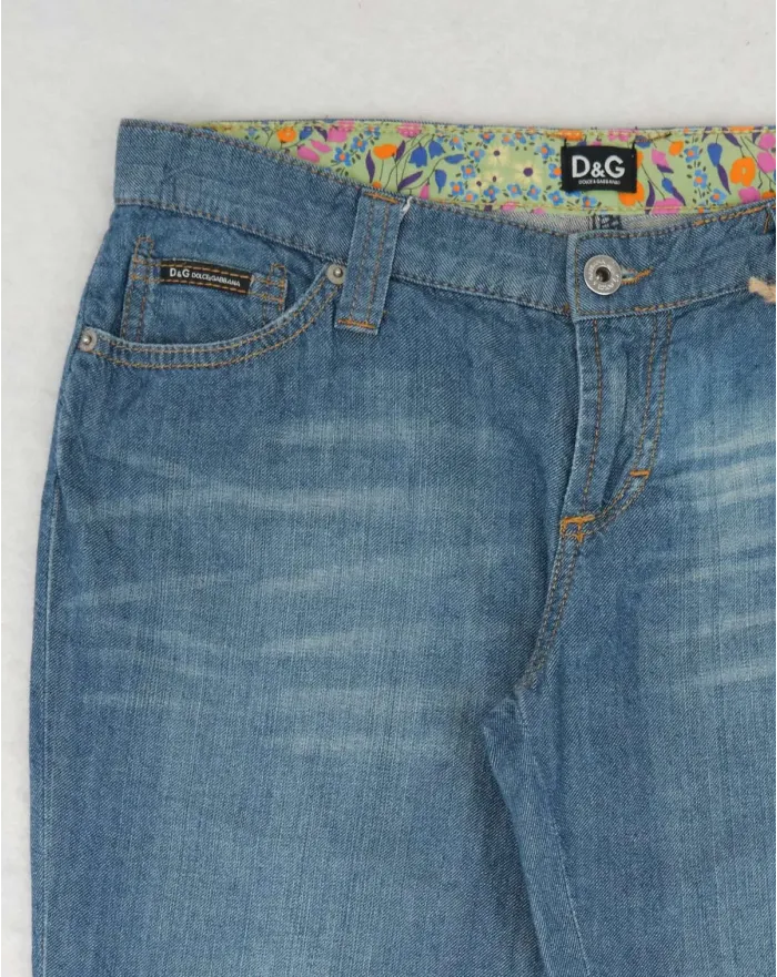 DOLCE & GABBANA JEANS MUJER AZUL MEDIO CAPRI BORDADO - SEGUNDA MANO A++