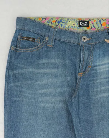 DOLCE & GABBANA JEANS MUJER AZUL MEDIO CAPRI BORDADO - SEGUNDA MANO A++