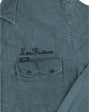 CAMISA VAQUERA LEE HOMBRE AZUL GRISÁCEO