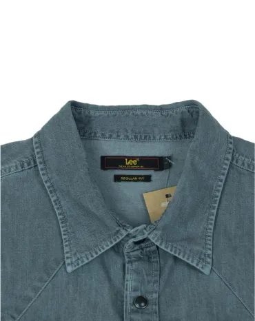 CAMISA VAQUERA LEE HOMBRE AZUL GRISÁCEO