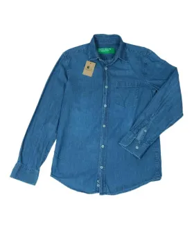 CAMISA VAQUERA UNITED COLORS OF BENETTON HOMBRE AZUL DENIM