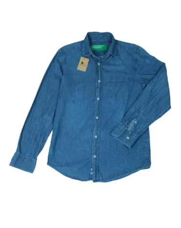 CAMISA VAQUERA UNITED COLORS OF BENETTON HOMBRE AZUL DENIM