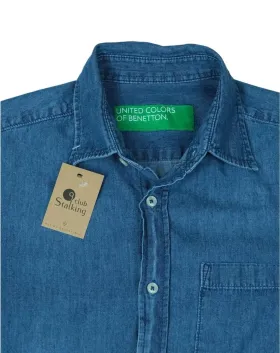CAMISA VAQUERA UNITED COLORS OF BENETTON HOMBRE AZUL DENIM