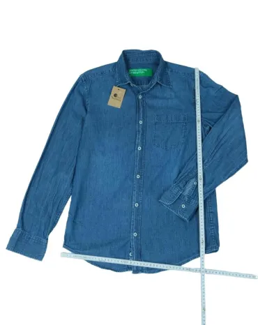 CAMISA VAQUERA UNITED COLORS OF BENETTON HOMBRE AZUL DENIM
