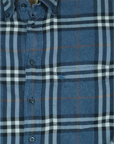 CAMISA BURBERRY MANGA LARGA HOMBRE AZUL A CUADROS