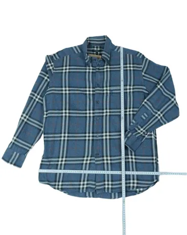 CAMISA BURBERRY MANGA LARGA HOMBRE AZUL A CUADROS