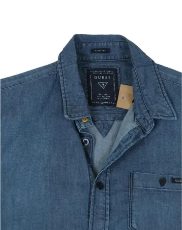CAMISA MANGA CORTA GUESS HOMBRE AZUL DENIM