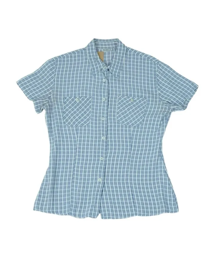 CAMISA MANGA CORTA MARELLA MUJER AZUL CLARO Y BLANCO